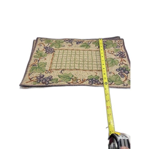 Set Of 6 Vintage Woven Tuscan Grape Vine Tapestry Placemats - Picture 6 of 8